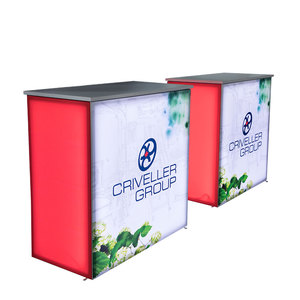畅销专业工厂完美升华面料便携式促销展览led照明柜台和桌子 - Product Image 1