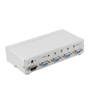 Divisor de vídeo accionado por c con adaptador de CA, duplicador VGA de 1 a 4, compatible con 1920x1440 con audio