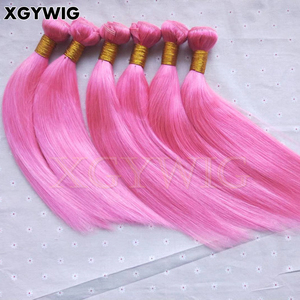 10&quot;-30&quot; Virgin Human Hair Bundles 100% Virgin Brazilian Silky Straight Ombre Two Tone <strong>pink</strong> Green Red Blue Colored Extensions - Product Image 3