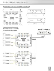 32 Kanal 96A RGBW DMX 512 LED Decoder Controller für DC5-24V RGBW RGB LED Licht 8 Bit/16 Bit