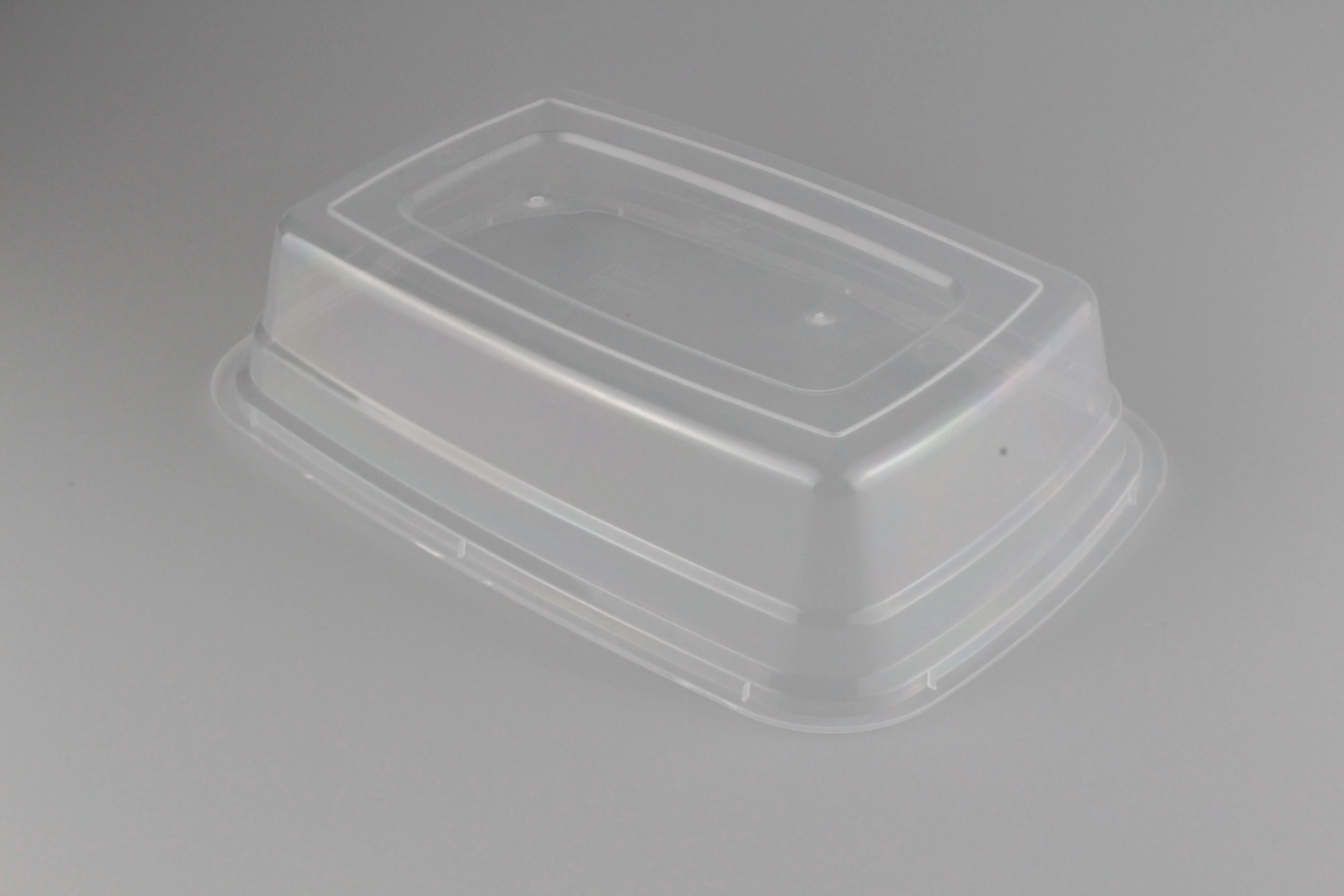 Desain terbaru Harga wajar kemasan makanan plastik kotak bengkok 950ml kotak makanan persegi panjang plastik Amerika sekali pakai