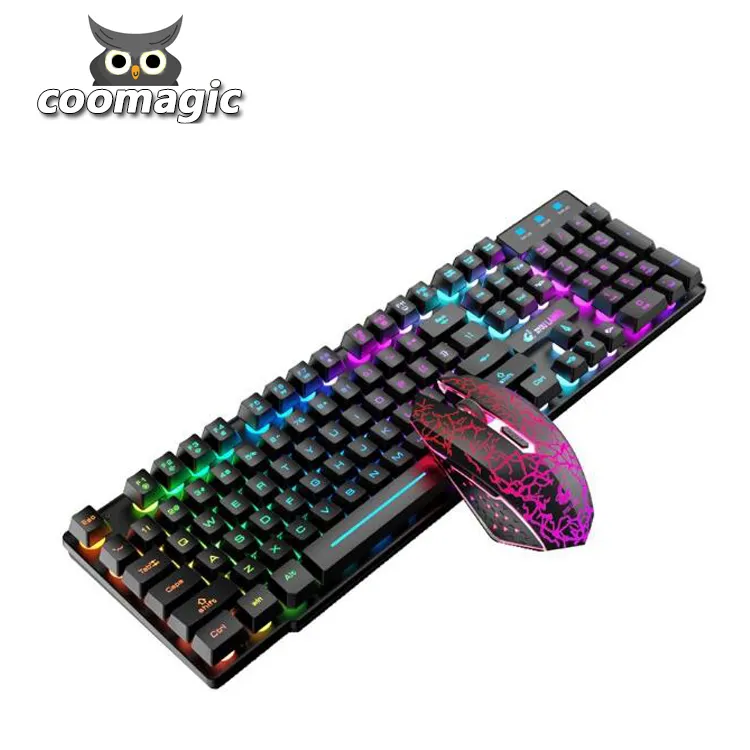 Guangdong Clavier Souris Gamer Teclado y Maus RGB Computer USB LED Tastatur Maus Combos Set