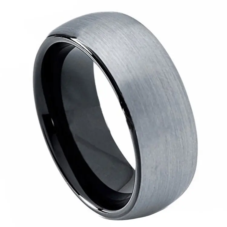 OBE jewelry Hot Selling wholesale silver brushed matte finished 6mm tungsten mens ring silver tungsten wedding bands