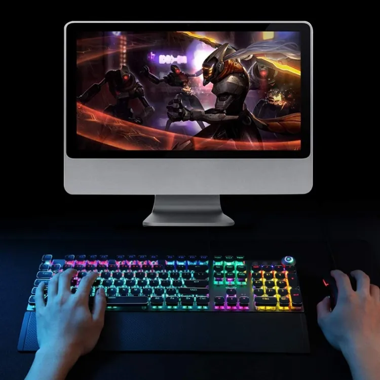 Aula F2088/F2058 108 Toetsen Licht Mechanische Blauwe Schakelaar Knop Bedrade Usb Gaming Toetsenbord Gemengd Met Metalen Shenzhen Usb 3.0> 7-rgb