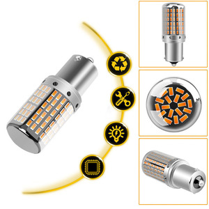 Sıcak satış 3014 4014 144smd 144led park lambası ww21w PY21W LED Canbus ampul hiçbir hiper flaş otomatik dönüş sinyali - Product Image 4