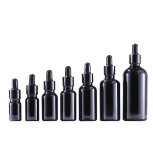 Özel lüks 5ml 10ml 15ml 20ml 30ml 50ml 100ml 1oz parlak siyah uçucu yağ serum cam damlalık şişe kutusu ile - Product Image 2