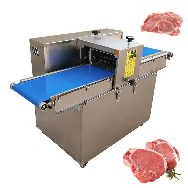전기 신선한 고기 큐브 커터 슬라이서 고기 절단기 자동 냉동 고기 슬라이서 베이컨 슬라이스 기계