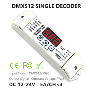 DMX512 a tensione costante decodificatore a 3 vie segnale di errore di linea/uscita sovracorrente/cortocircuito di protezione Display digitale a 3 cifre - Product Image 2