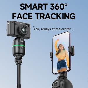カラフルなライトリングを備えた360度インテリジェント顔認識追跡ジンバル自撮り棒 - Product Image 4