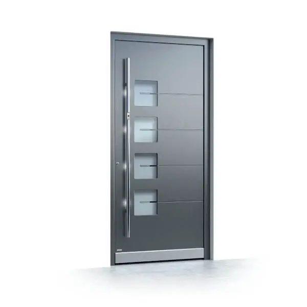 Porte di sicurezza in vetro alluminio porta d'ingresso in alluminio con pannello in vetro