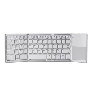 Teclado Bluetooth plegable, teclado inalámbrico portátil recargable con panel táctil y teclado numérico para Android Windows iOS PC