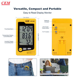 0.1&#8451;/0.1&#8457; Resolution Interior Temperature Hygrometer <strong>With</strong> Highest/Lowest Temperature and Humidity <strong>Memory</strong> <strong>Function</strong> - Product Image 3