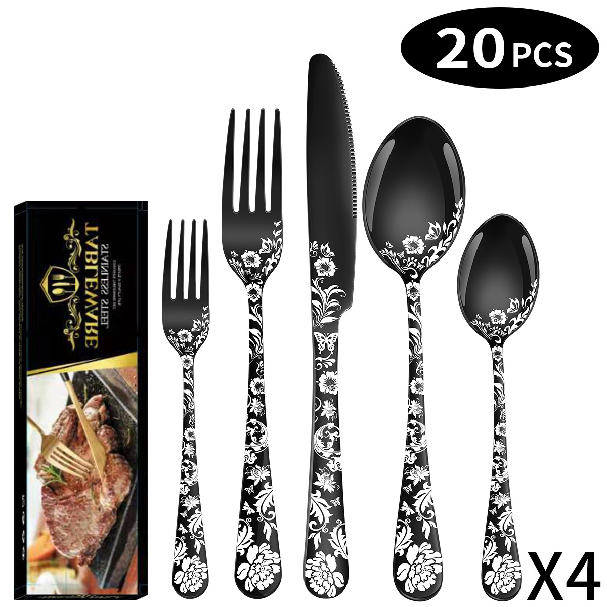 Ensemble de 4 motifs noirs