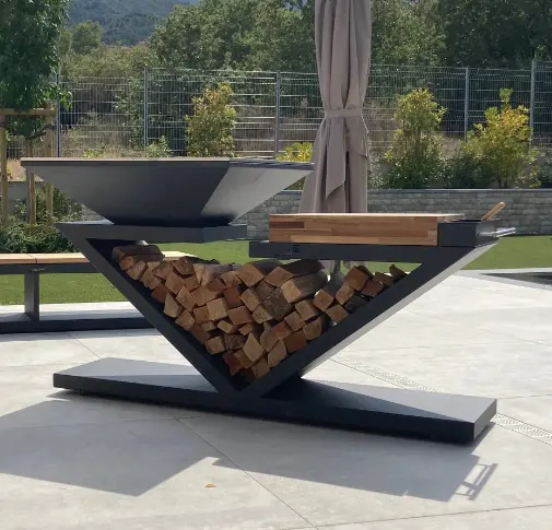 Neues Design Corten Stahl Kohlen becken Feuerstelle Outdoor-Grill Grills Holzkohle Grill