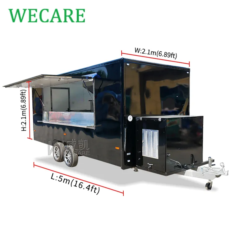 Wecare sorvete carro caminhão de comida, cozinha completa carrinho de comida reboque