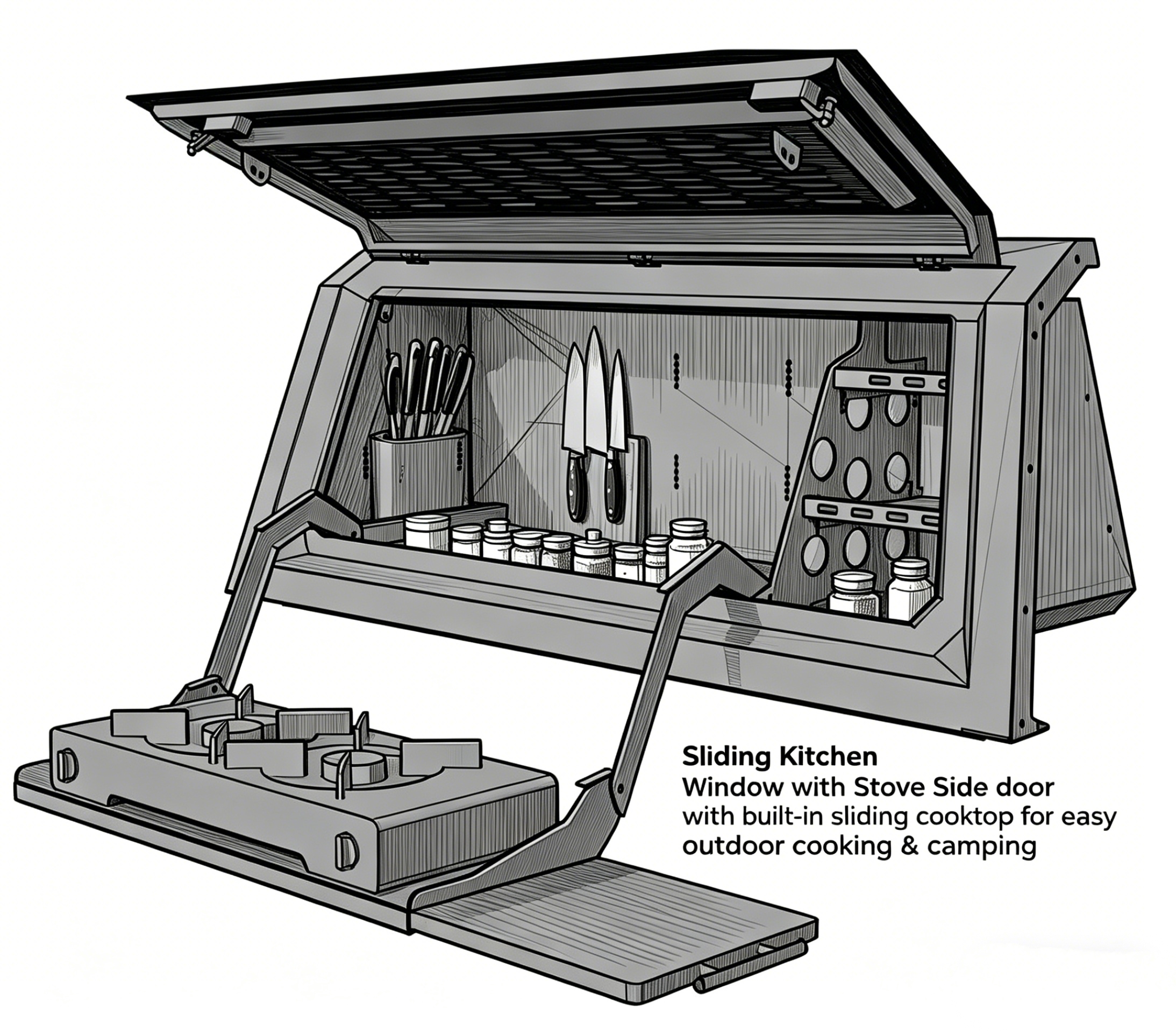 Customizable storage boxes, roof platforms, crossbars, etc