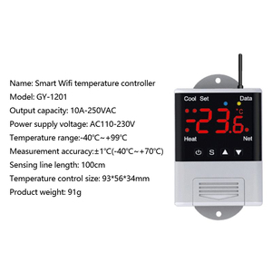 Termorregulador Digital AC 110V 220V, controlador de temperatura del termostato, interruptor de calefacción de refrigeración con función WIFI DTC1110 DTC1200 - Product Image 3