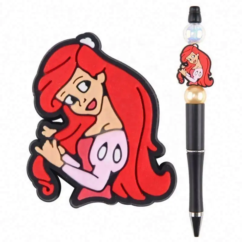 Bolígrafo con personaje de animales 3D de alta calidad listo para enviar, abalorio focal promocional para niños para manualidades DIY, accesorios para hacer bolígrafos