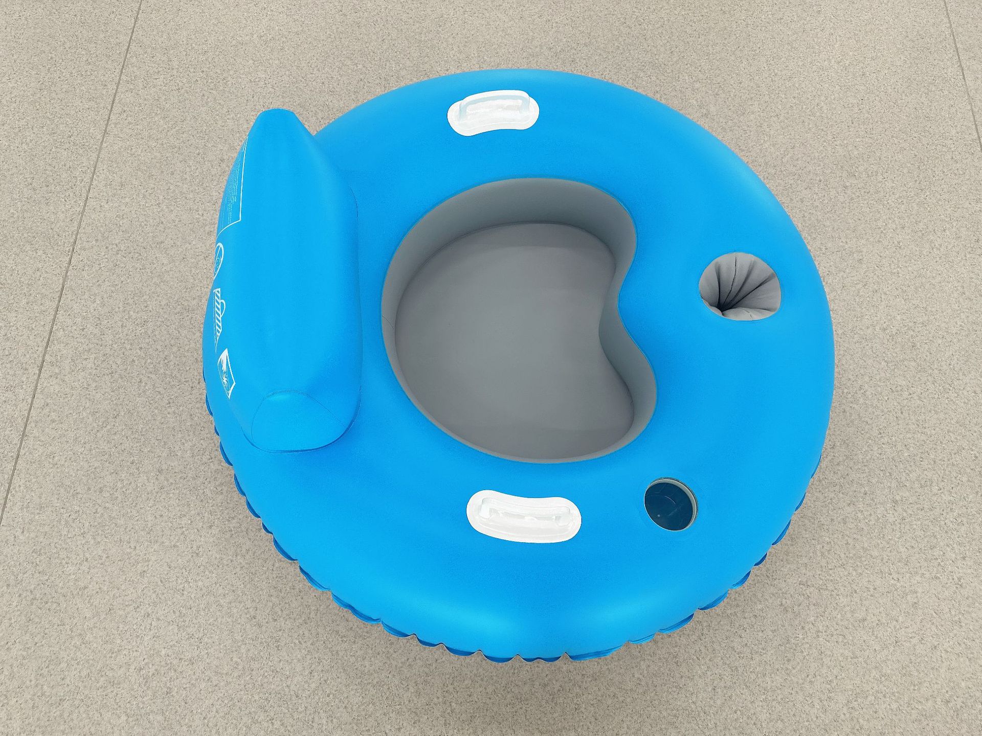 blue-circular inflatable lounge chair
