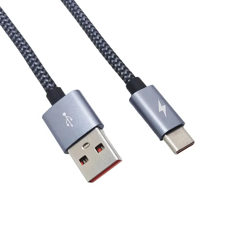 Popular Super carga rápida algodón tipo C 5A cargador USB Cable DE DATOS 1M1.5M para Huawei para Xiaomi para teléfono móvil samsung