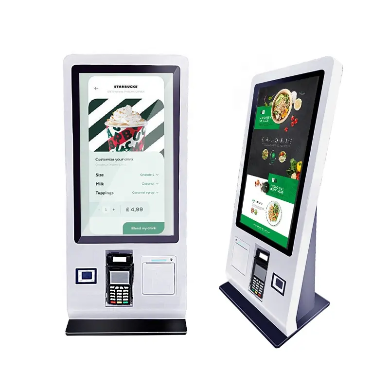 Desktop 15,6 "24 inch quiosque automático do pagamento do serviço do auto da máquina do pagamento do fast-food da máquina pedindo para o restaurante