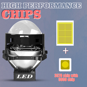 2025 kısa boyutu 3.0 inç Bi Led projektör Lens soğutma fanı ile 120 watt far mavi Lens evrensel arabalar için parantez ile - Product Image 3