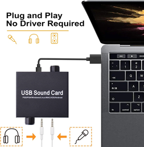 External <strong>USB</strong> Sound <strong>Card</strong> with Volume Control <strong>Output</strong> and Bass Knob Adjustment Stereo Audio Adapter with 3.5mm Microphone for PS4 - Product Image 4