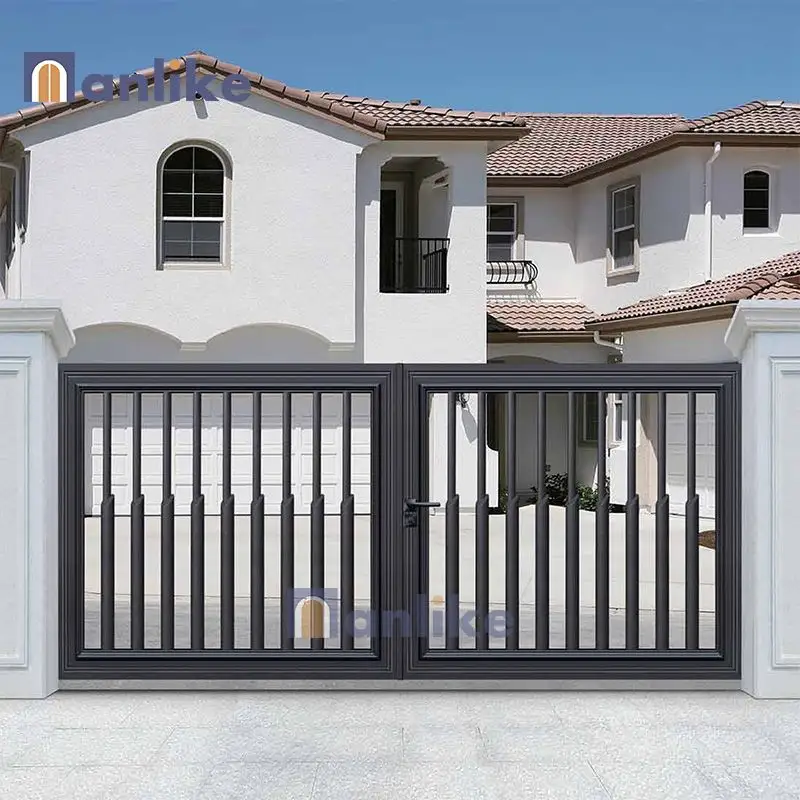 Anlike Villa Garden Yard Outdoor Luxury Electric Automatic Aluminum Driveway Sliding Entrance External Gates For House