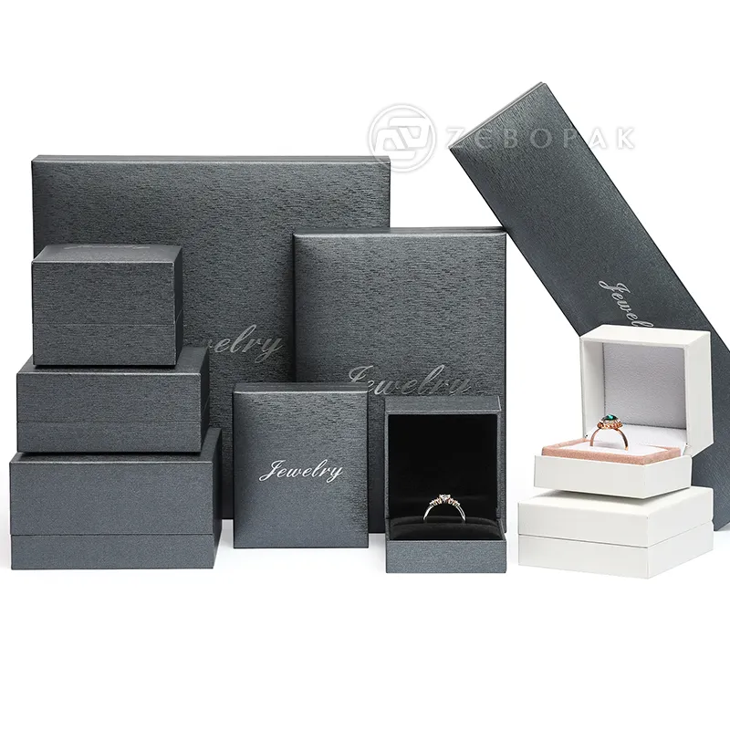All'ingrosso confezione di gioielli di lusso di fascia alta scatole anello regalo Logo personalizzato collana orecchino braccialetto anello per matrimonio