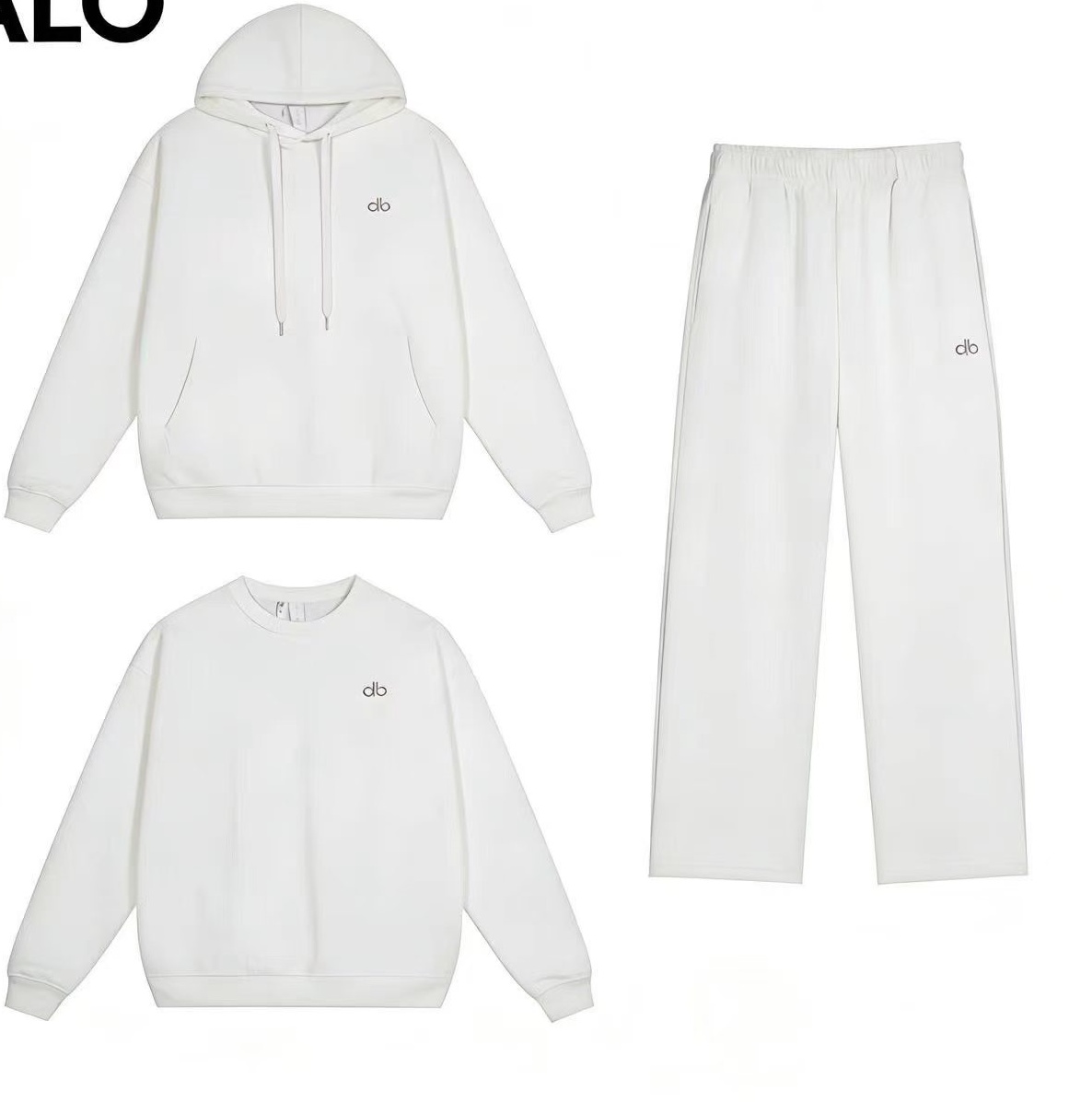 Pantalon à capuche blanc + pantalon droit