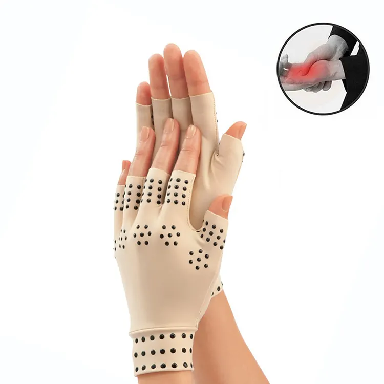 Özel boyut bayanlar açık parmak sıkıştırma eldiven başparmak artrit