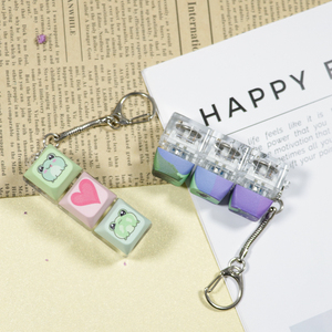 Tùy chỉnh bàn phím DIY Keychain in logo thiết kế bàn phím Keychain Keycap giảm căng thẳng thiết bị chuyển mạch Móc chìa khóa - Product Image 6