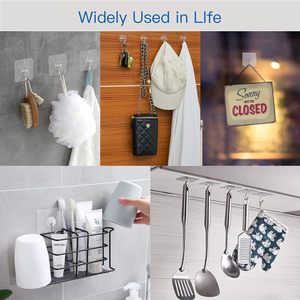 防水防油胶钩可重复使用实用钩透明无缝办公室钩 - Product Image 5