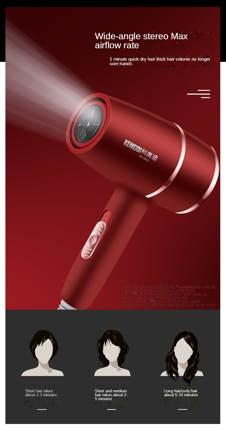 New High Quality Custom Professional Portable High Speed DC Motor Travel Salon Hair Dryer for home salon