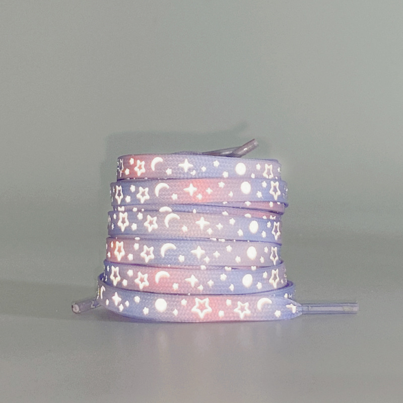 Purple powder reflective star galaxy shoelace