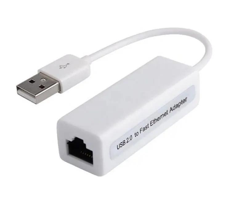 Hoge Snelheid Witte Usb 2.0 Naar Rj45 Lan 100Mbps Netwerk Snelle Ethernet Adapter Kaart Voor Pc