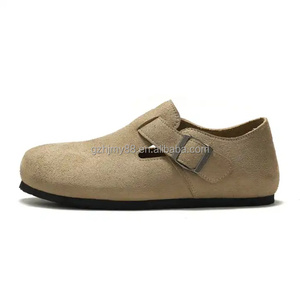Birken londra 2024 yaz sandalet çift göğüslü inek deri hayvan baskı desen çelik ayak özelliği Slip-On mantar tarzı - Product Image 2
