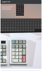 LMK21 Mini Number Pad 21 Teclas 3 Modo Bluetooth-Compatible 5,0/2,4 GHz/Aleación de aluminio con cable RGB retroiluminado para Win/Mac