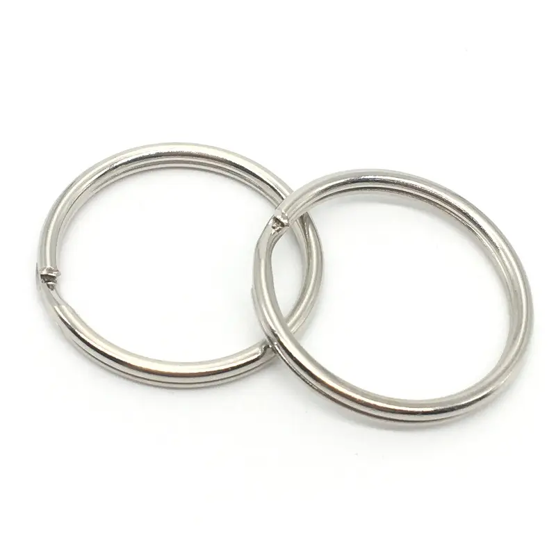 Yiwu futian market 2.1*40mm stainless steel iron round keyring