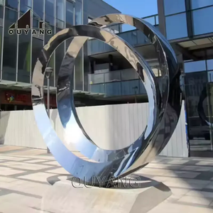 Outdoor Contemporary Garden Sculpture <strong>Fountain</strong> Mirror Polished Stainless Steel Moon Statues for <strong>City</strong> Decoration