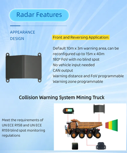 Forward <strong>Collision</strong> Warning Systems 180 Degree MOIS Radar Front <strong>Sensor</strong> Parking <strong>Sensor</strong> System with Display for Commercial Vehicles - Product Image 2