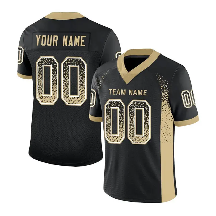 Benutzer definierte Sublimation American Football Trikot Entwerfen Sie Ihr Team Logo American Rugby Football Shirt