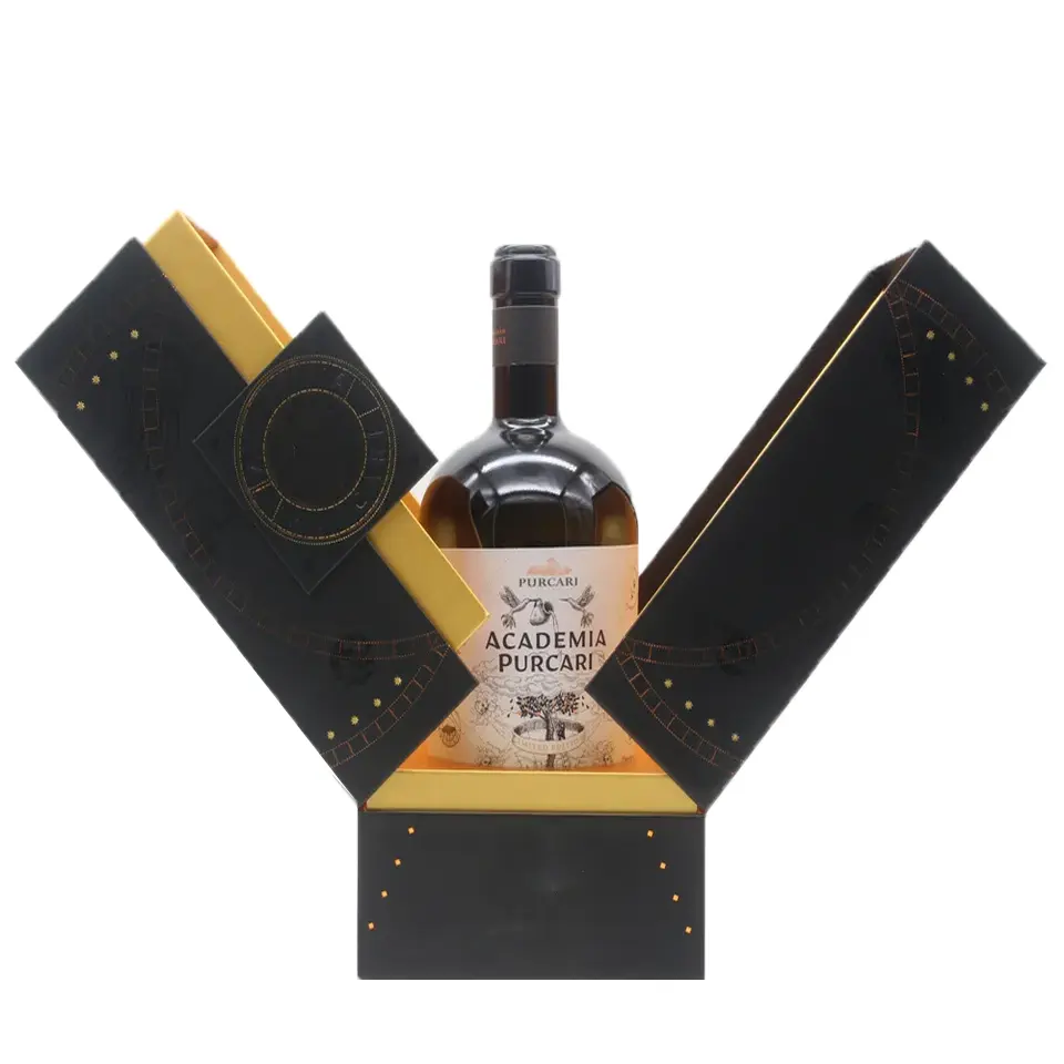 Whisky personalizado plegable magnético botella de vino cartón regalo caja de embalaje de papel bebida Mini jugo embalaje de cartón