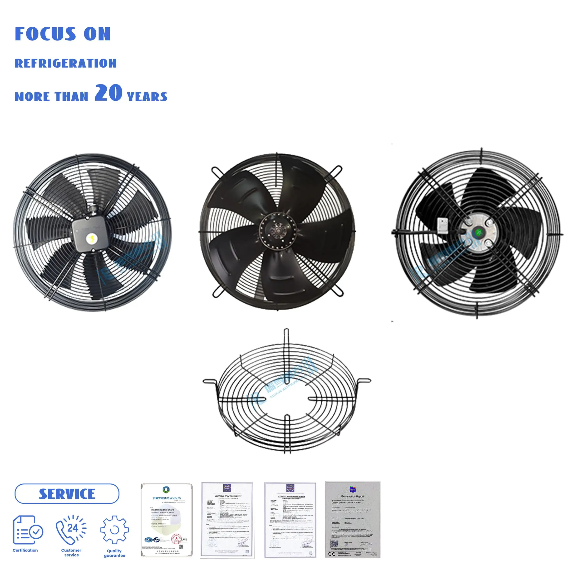 Ventilatore di ventilazione con flusso assiale professionale 300Mm in alluminio 5 pale di scarico per rotore esterno