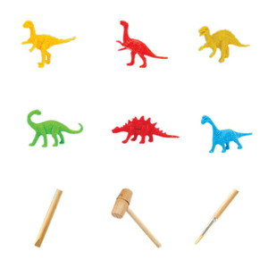 3-in-1 DINO kazmak kiti eğitici oyuncak 5 rastgele oluşan farklı tasarım dinozorlar dayanıklı alçı malzemeden yapılmış - Product Image 4