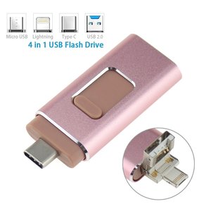 兼容4合1 OTG USB闪存驱动器HD USB 3.0闪存Pendrive 128GB安卓手机微型USB类型C - Product Image 2