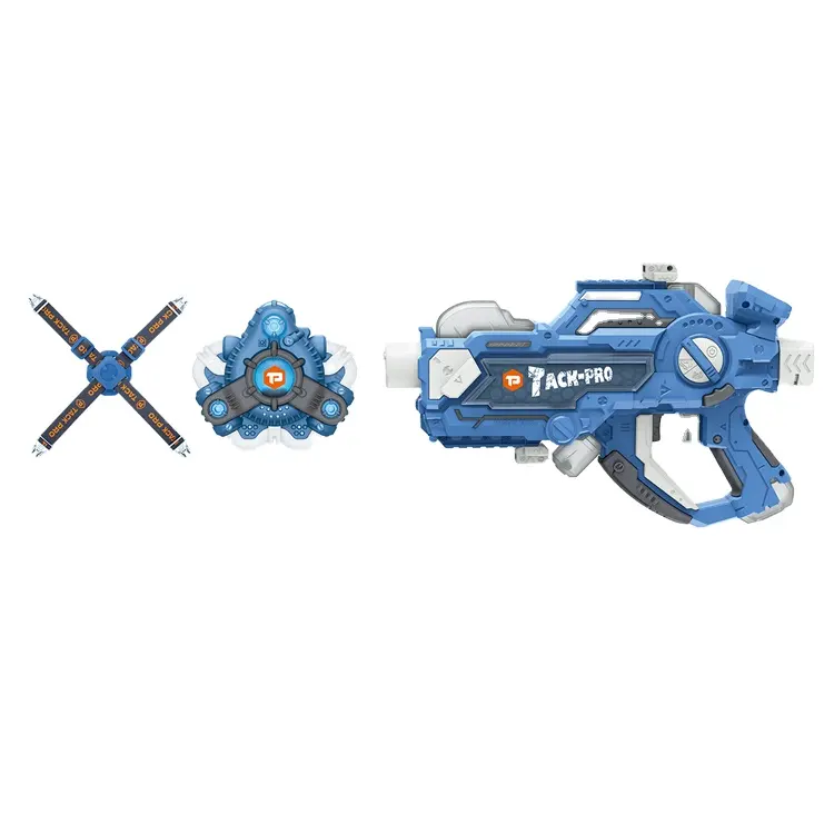 ITTL Ensamblar juguetes de lucha niños Laser tag rojo y azul 2 jugadores pista pro pistola de combate láser con escudo y luz infrarroja