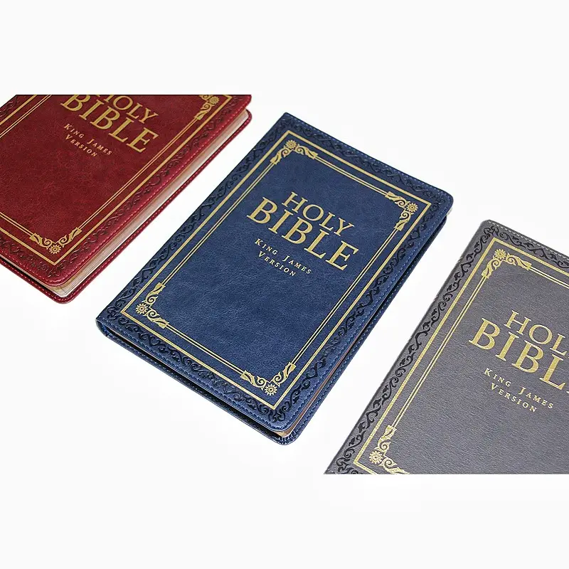 Chinesische Fabrik Großhandel Custom Logo PU Leder KJV Bibeln Hot Selling King James Bibel Buchdruck