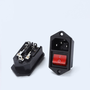 AC-01 erkek soket AC IEC fiş 7pins paneli montaj giriş kadın ac güç soketi sigorta rocker anahtarı ile - Product Image 1