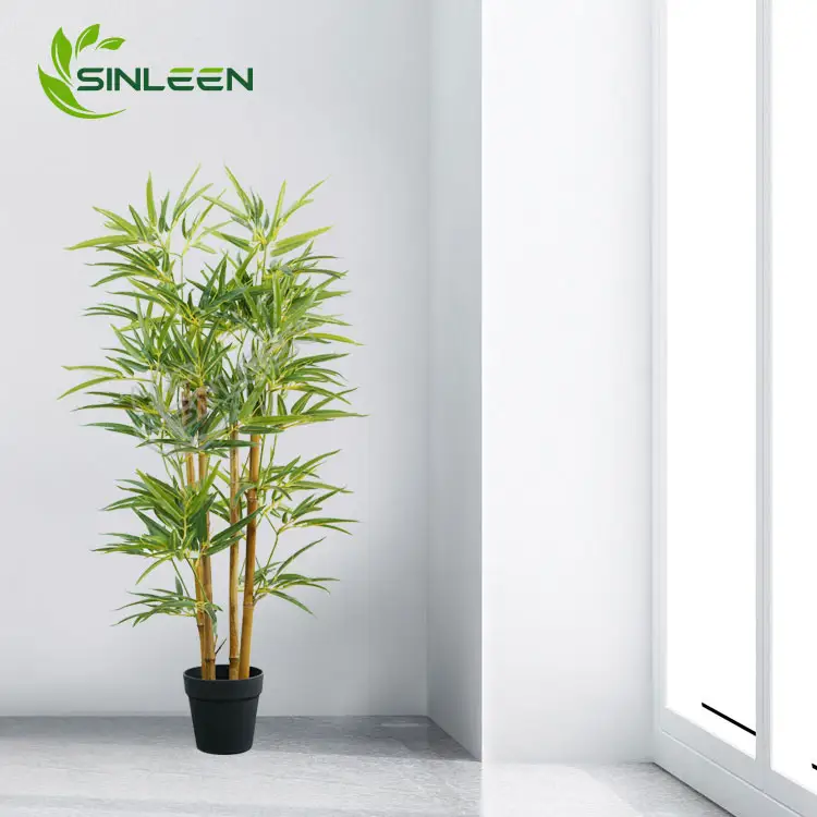 Plantas de China, Árbol Verde Artificial en maceta, plantas de imitación para exteriores, decoración artificial, Planta artificial de bambú chino